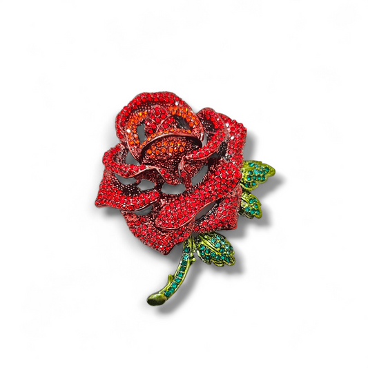 Red Rose Brooch