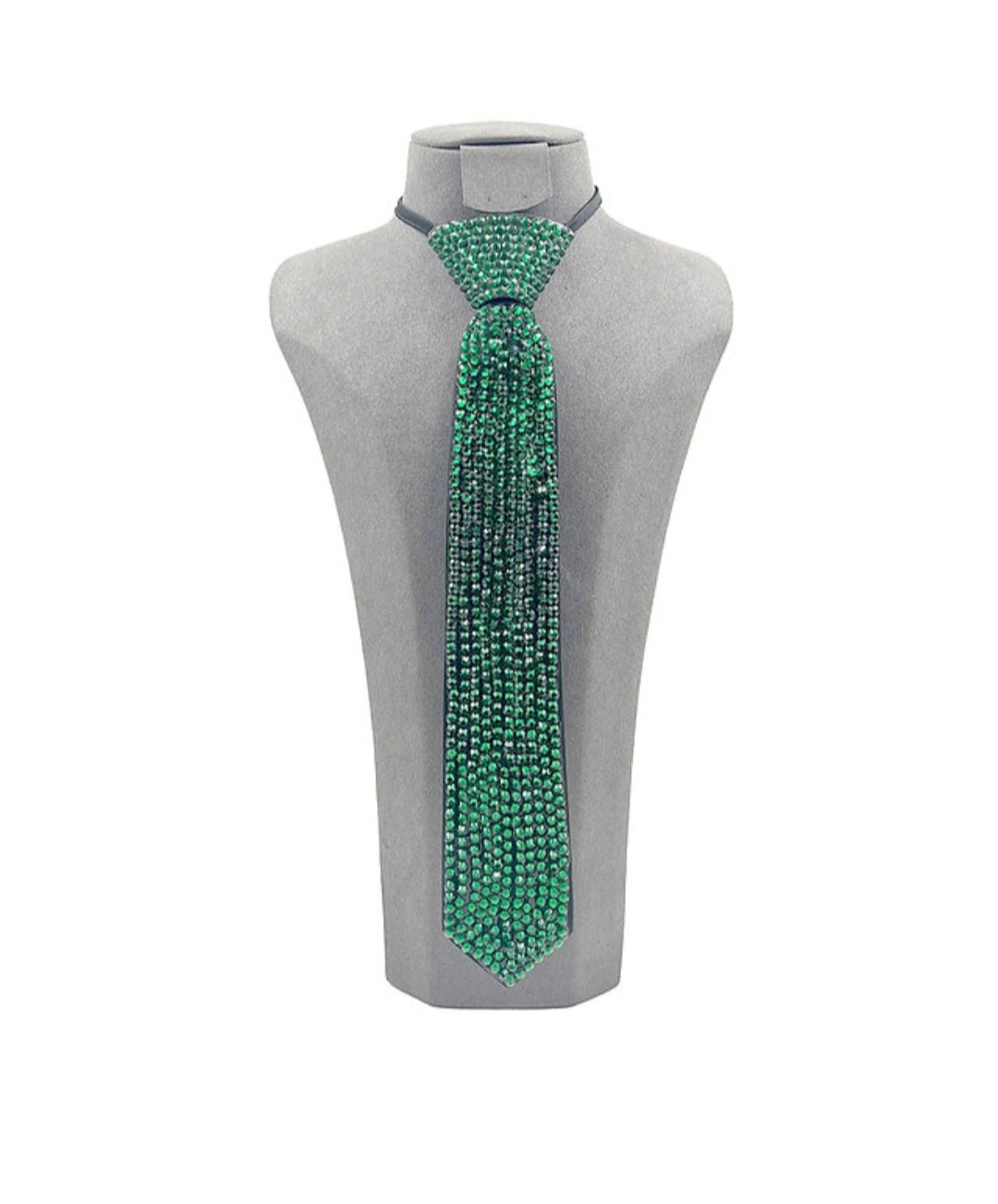 Emerald Green tie necklace