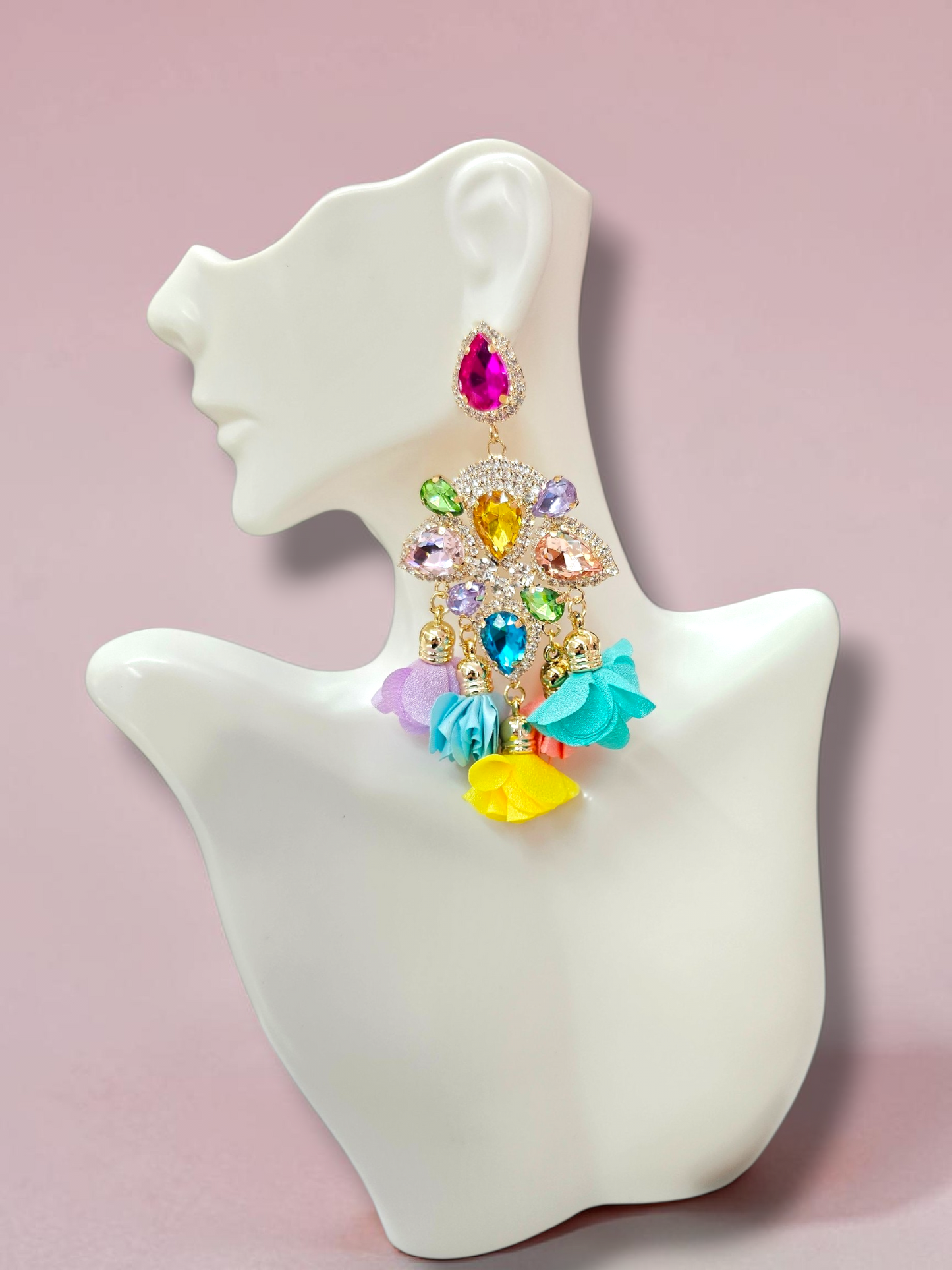 Multi flower post earrings