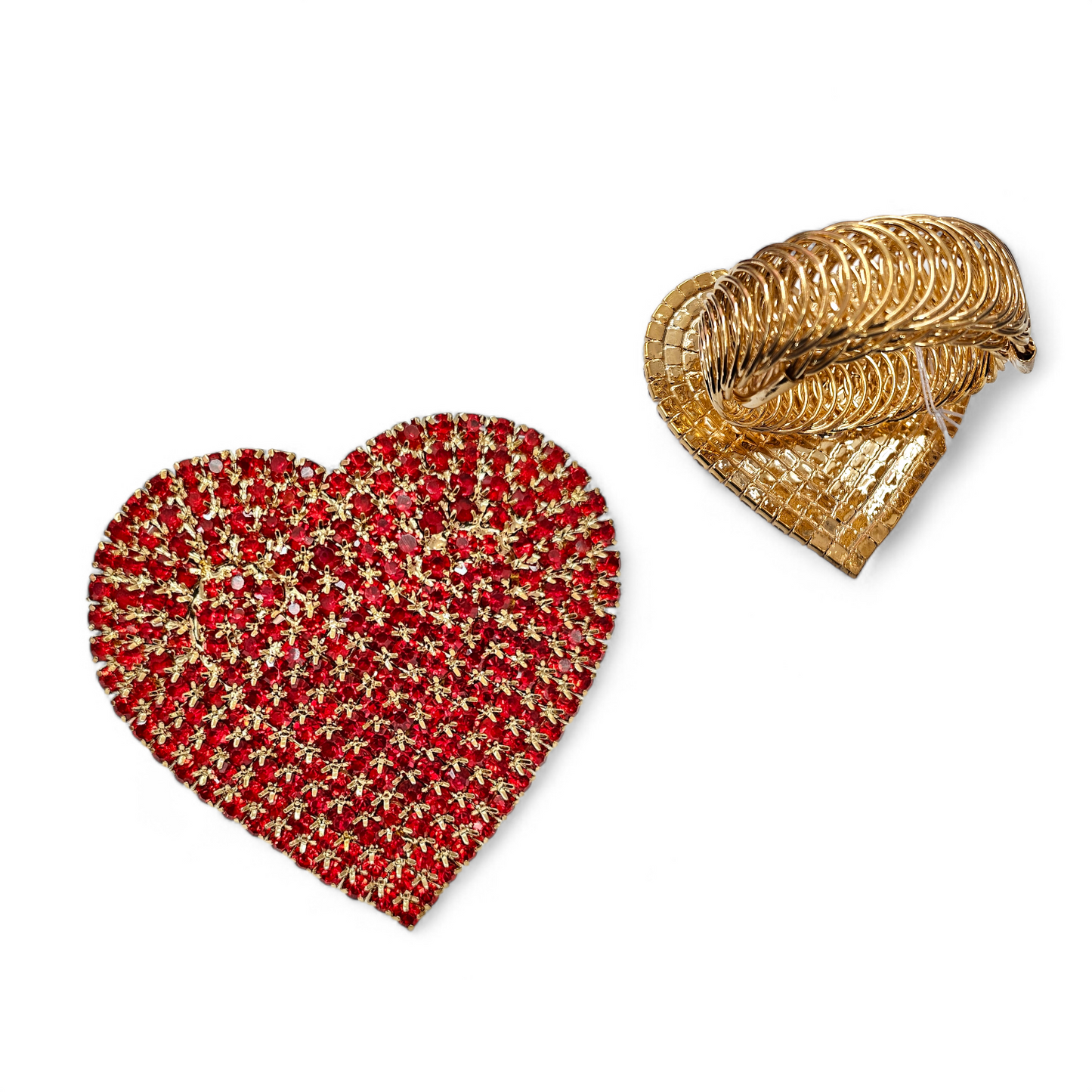 Red heart coil bracelet