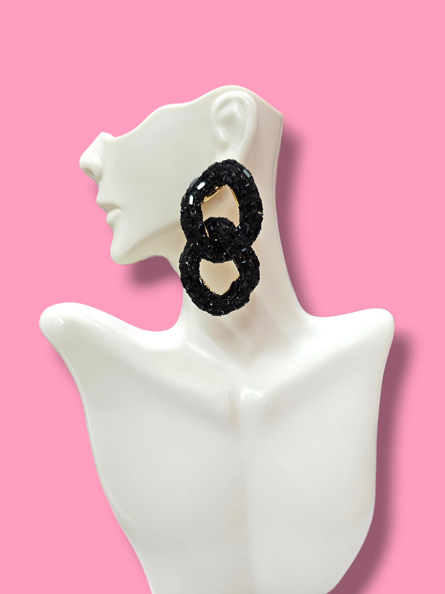 Post Link Rhinestone earrings