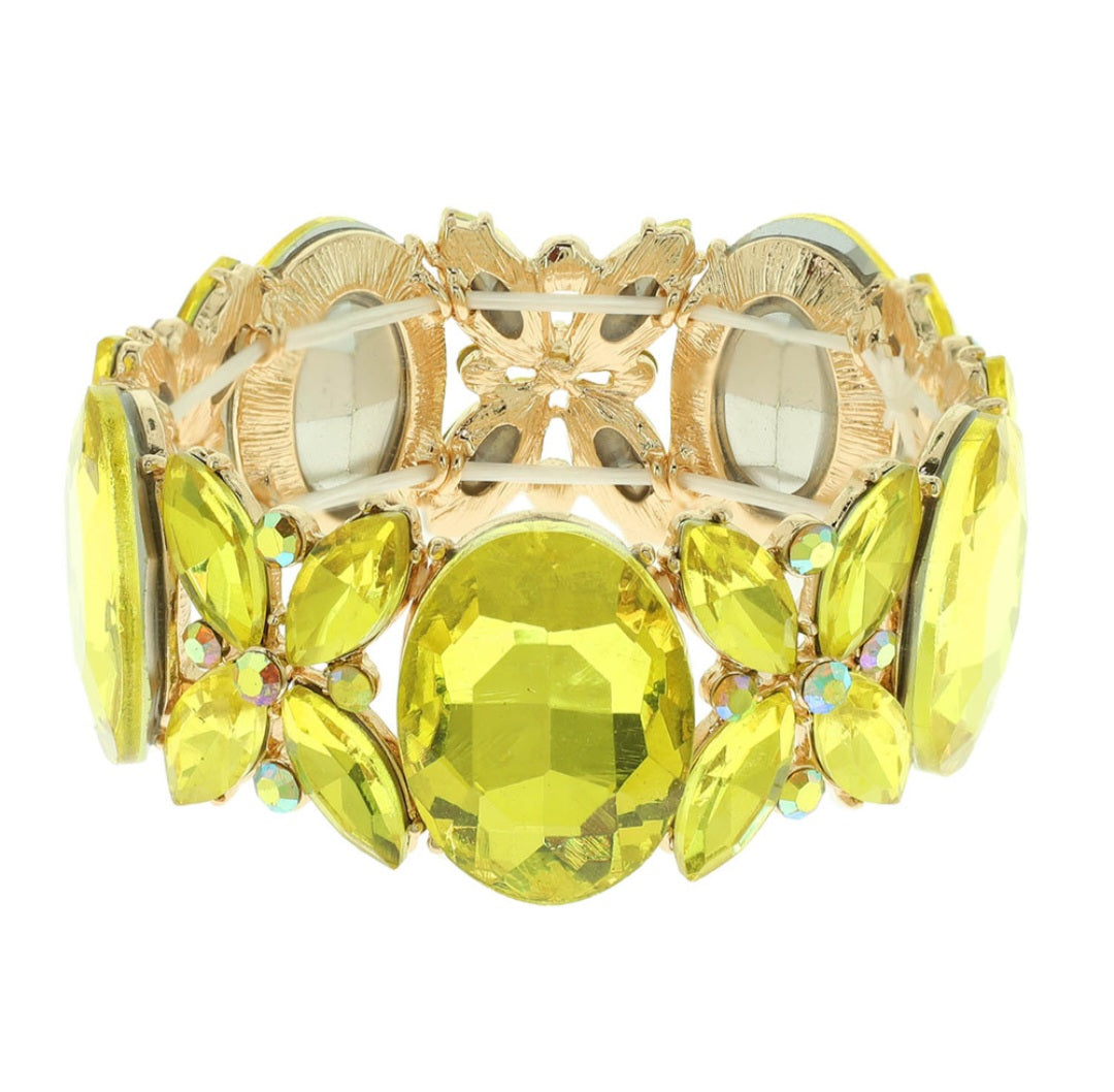 Yellow Rhinestone Bracelet