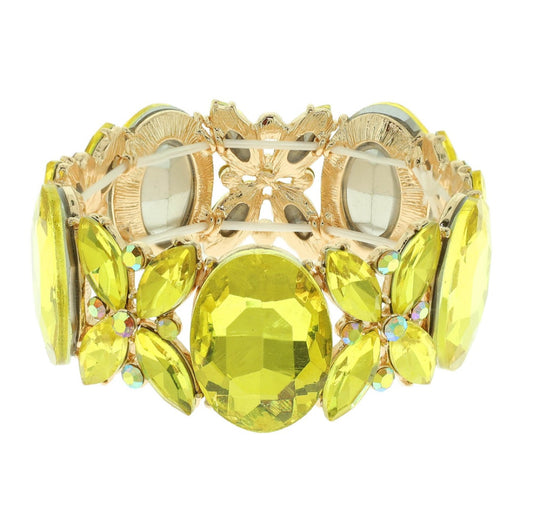 Yellow Rhinestone Bracelet