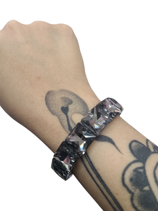 Gun Metal Stretch Bracelet