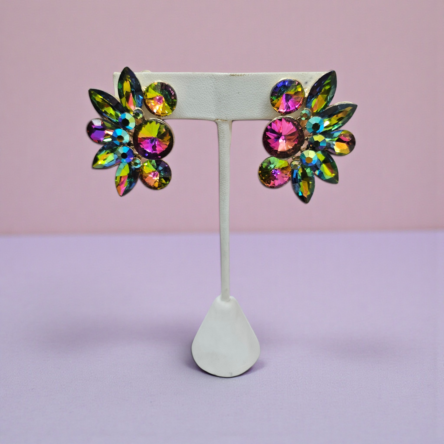 Oilslick Clip on earrings