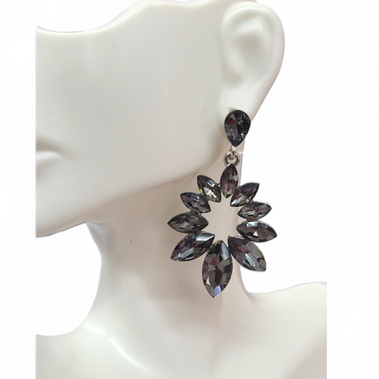 Gunmetal Crystal earrings