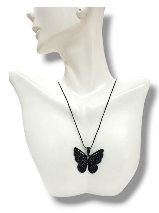 Black Butterfly Zirconia Necklace