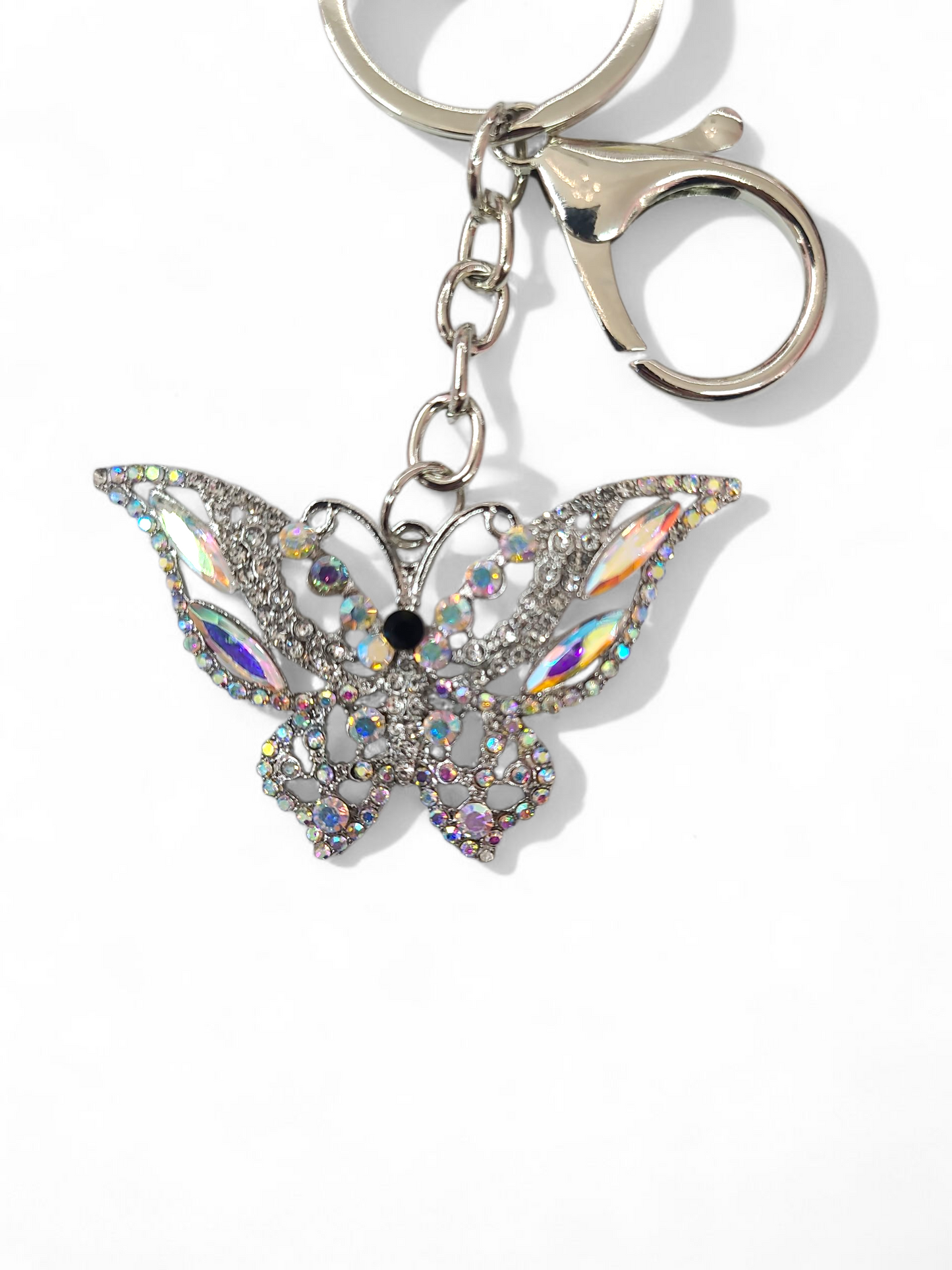 Silver AB Butterfly Keychain
