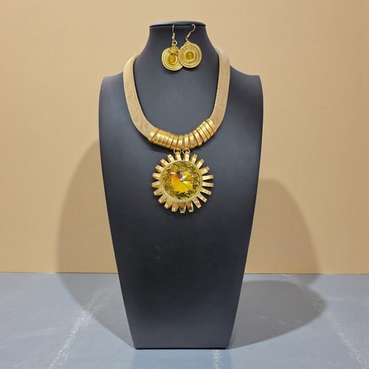 Yellow statement Necklace