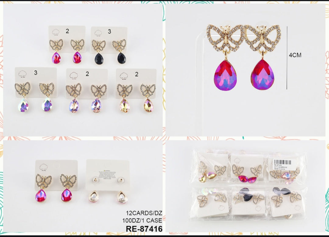 Butterfly earrings Dozen Set