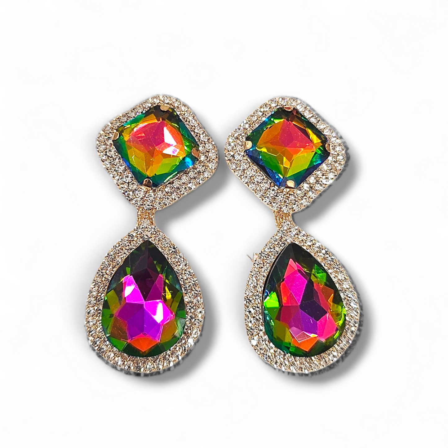 oil Slick clip on earrings