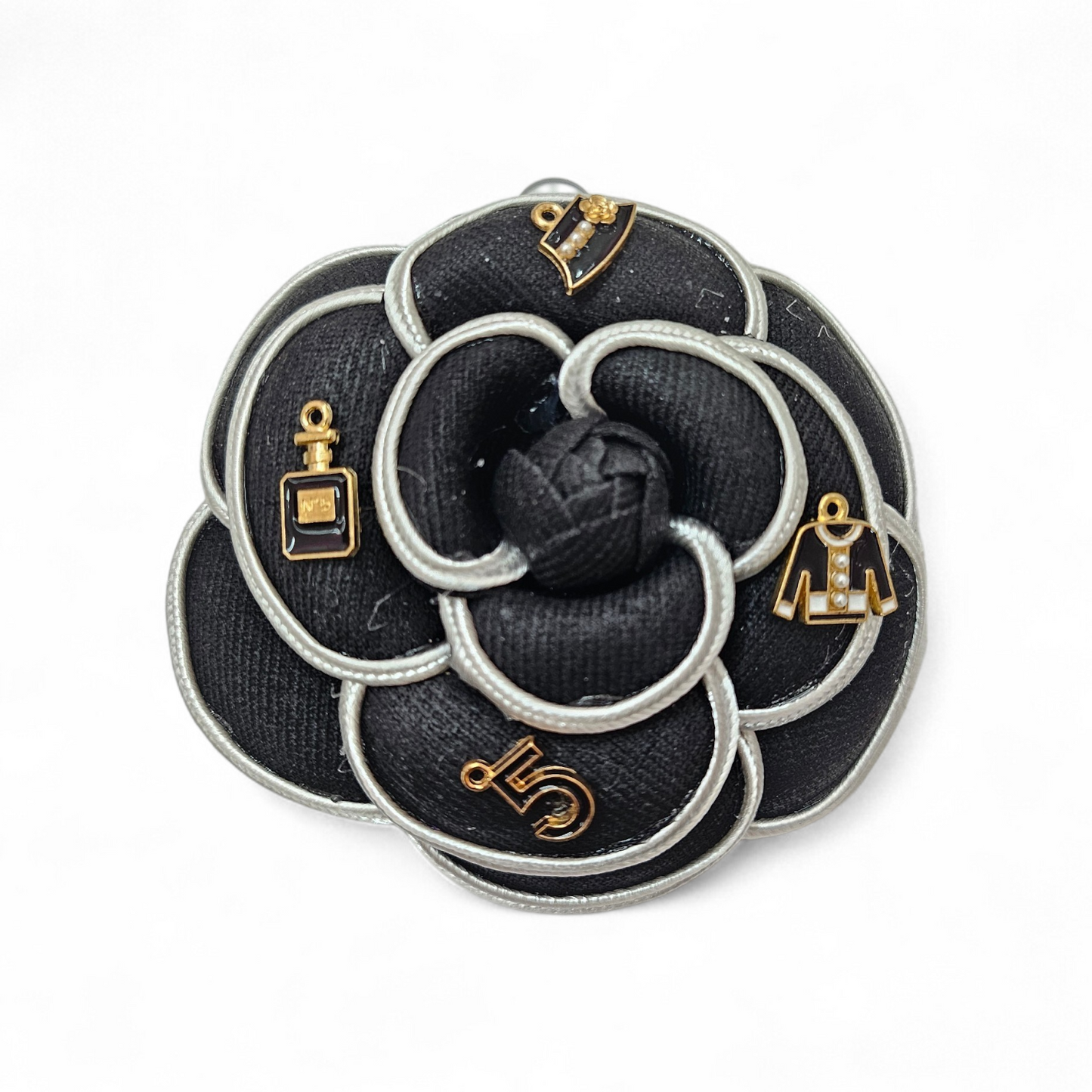 Inspired Black Rose Brooch