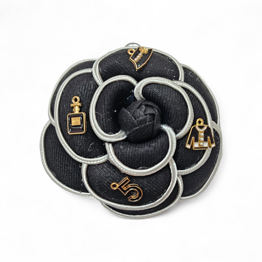 Inspired Black Rose Brooch