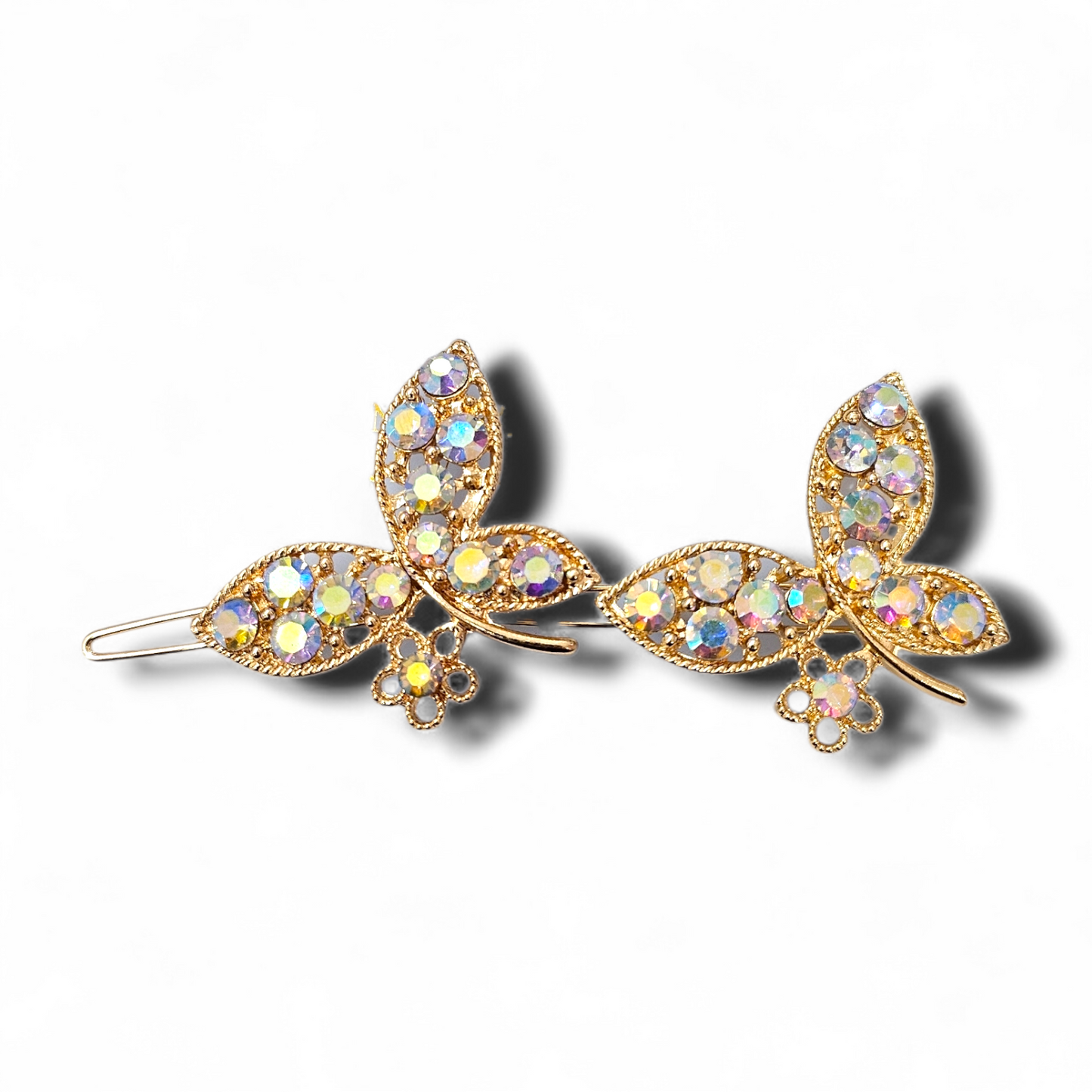 Gold AB Butterfly hair pins