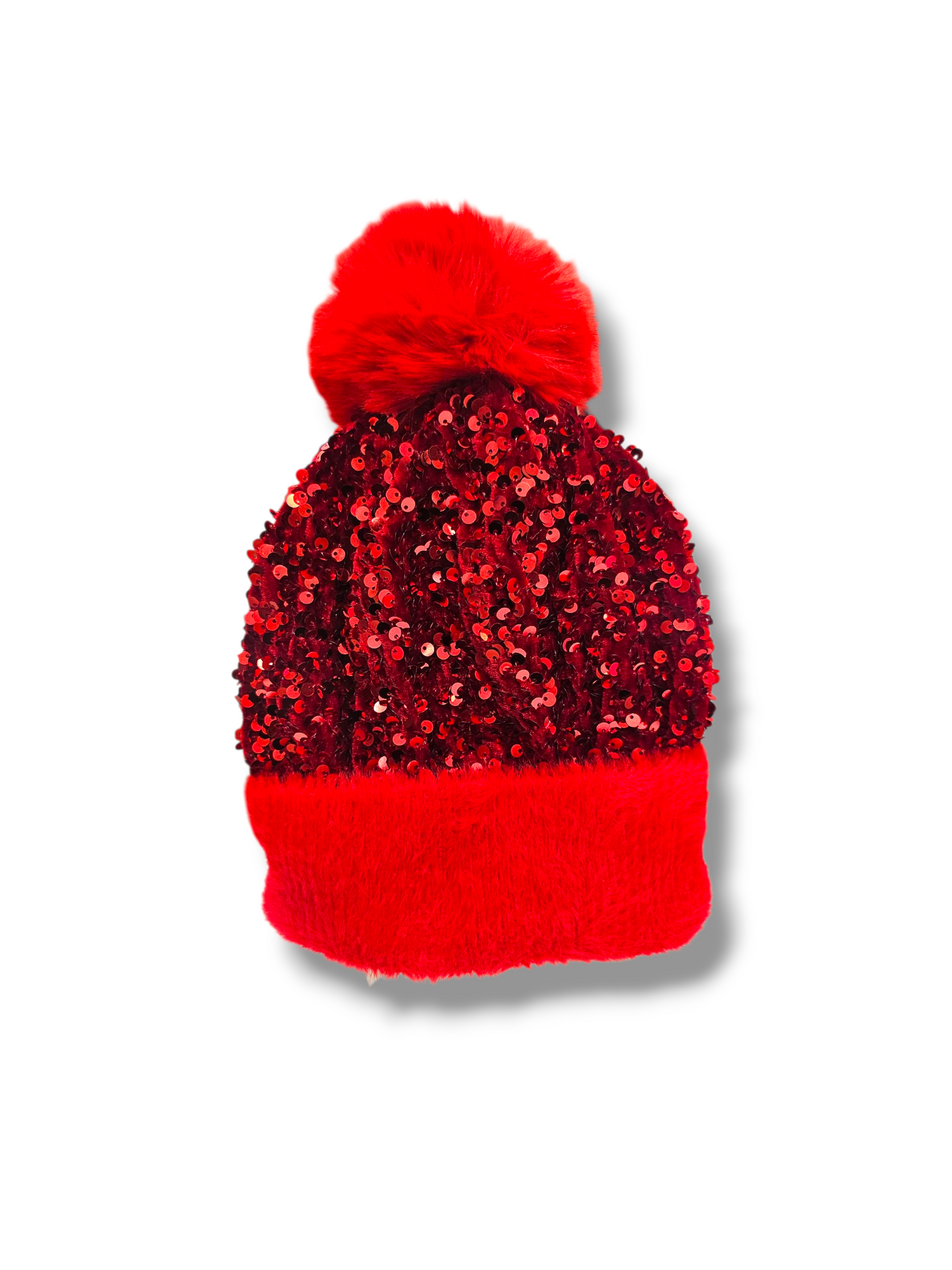 Red Sequin soft beanie