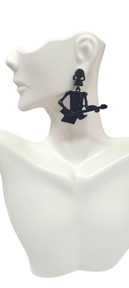Skull Guitar Earrings