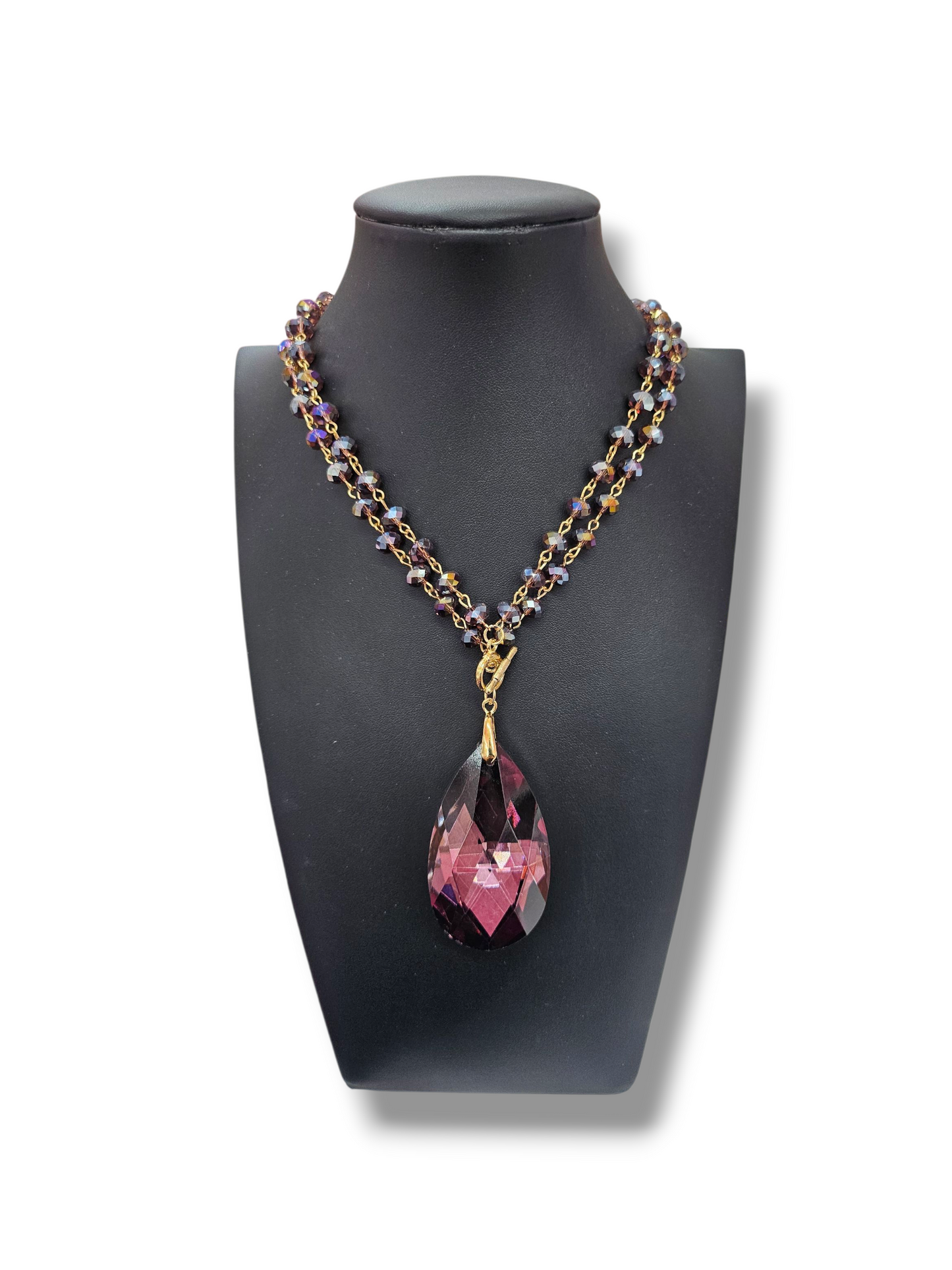 Purple Crystal Drop necklace