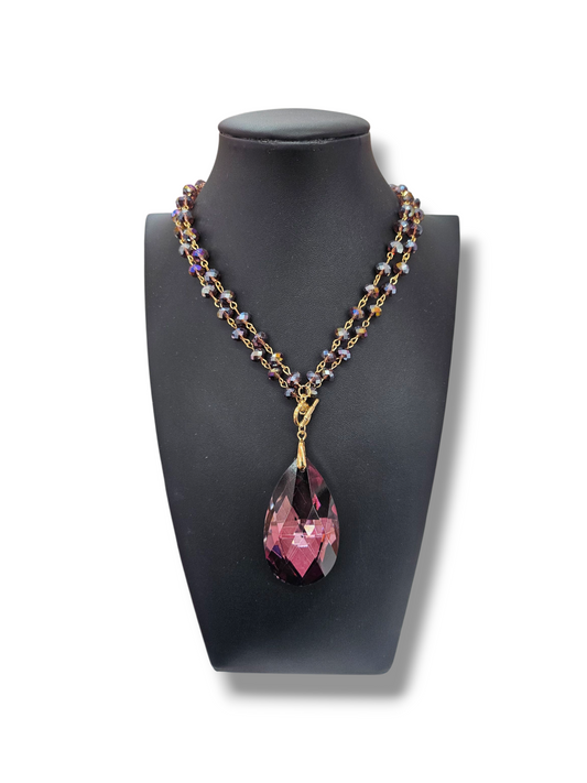 Purple Crystal Drop necklace
