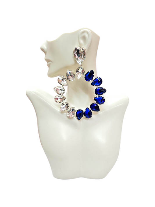 Royal blue have clear statement earring