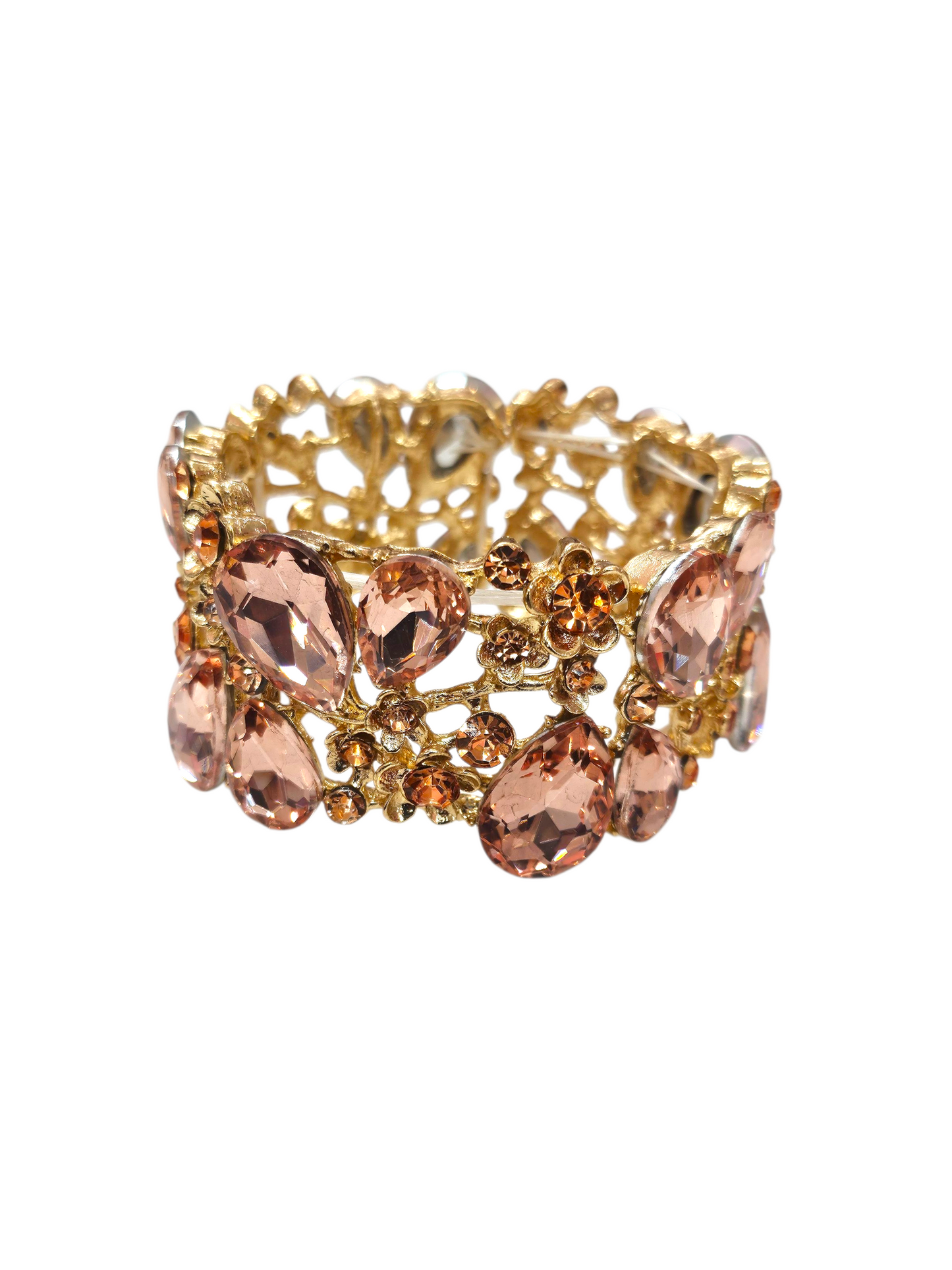 Peach Rhinestone Bracelet