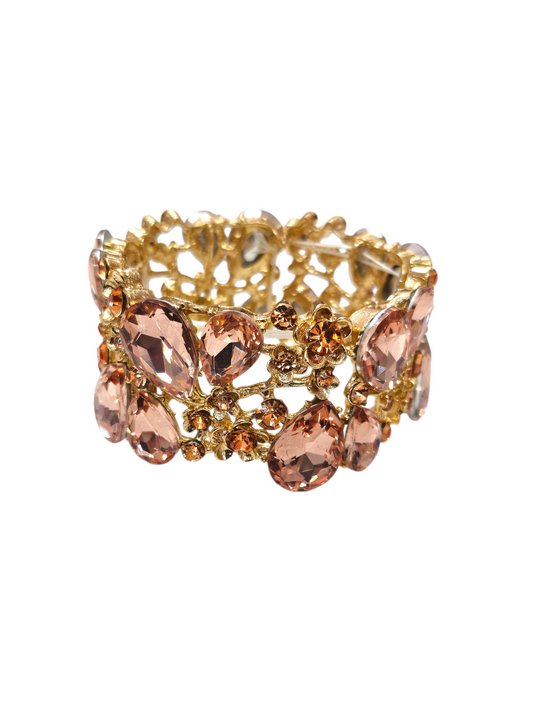 Peach Rhinestone Bracelet