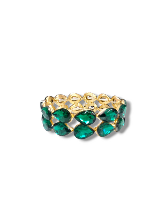 Emerald green double layer bracelet