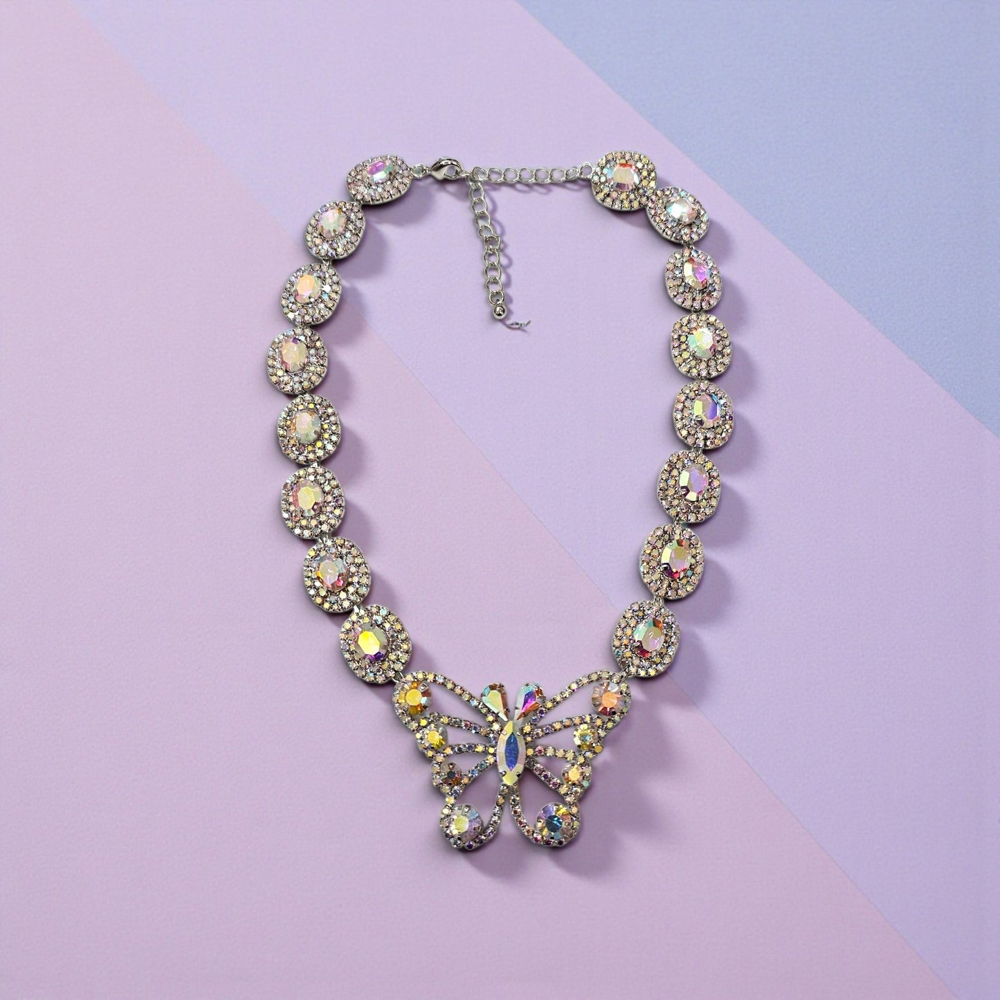 Silver AB Butterfly Necklace