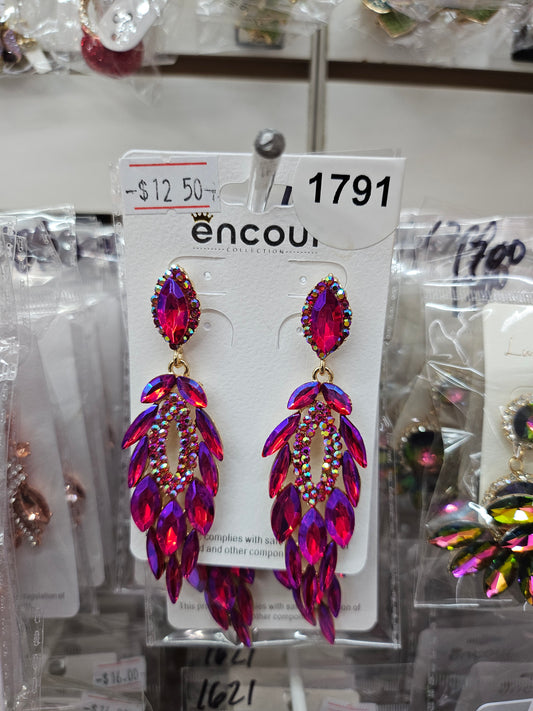 Hot Pink AB Post earrings