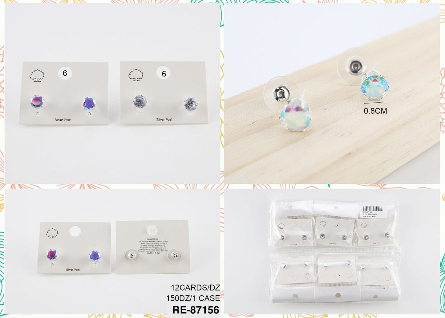Earrings stud Dozen Pack