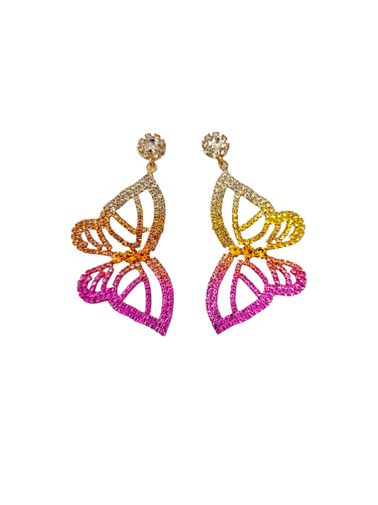 Ombre butterfly earrings