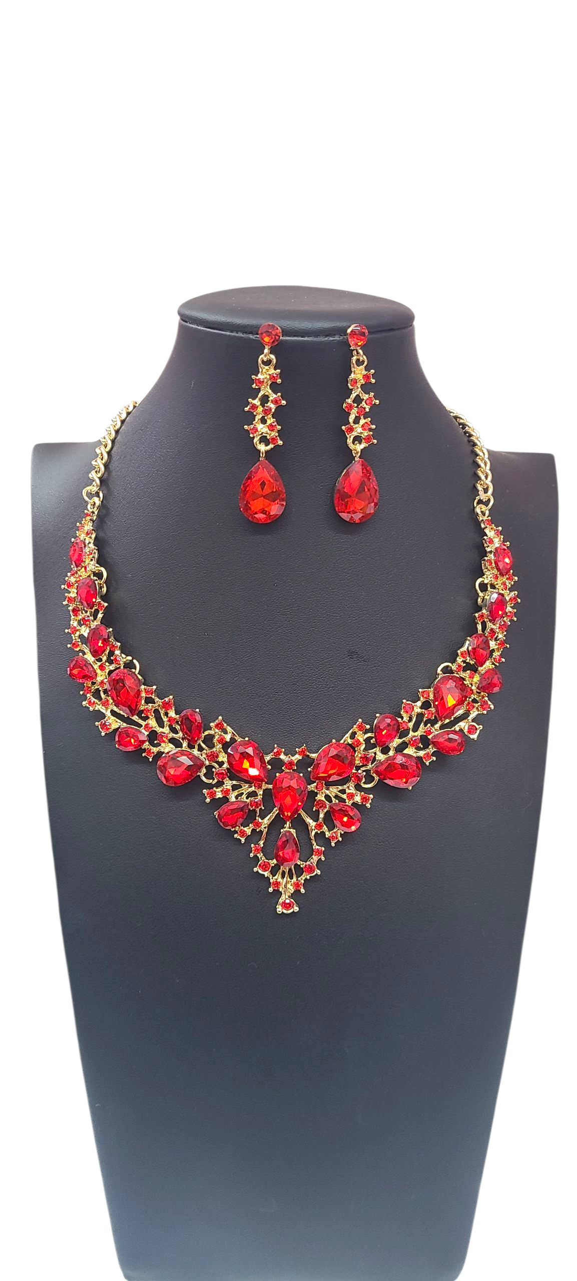 Red statement necklace