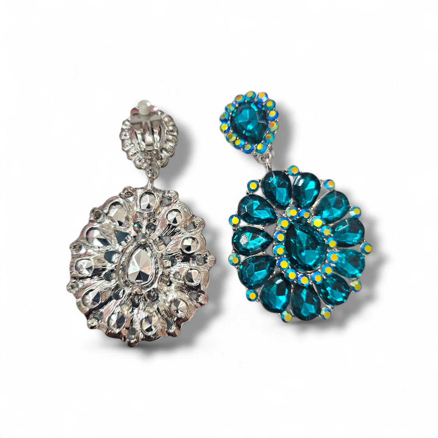 Teal Clip on earrings