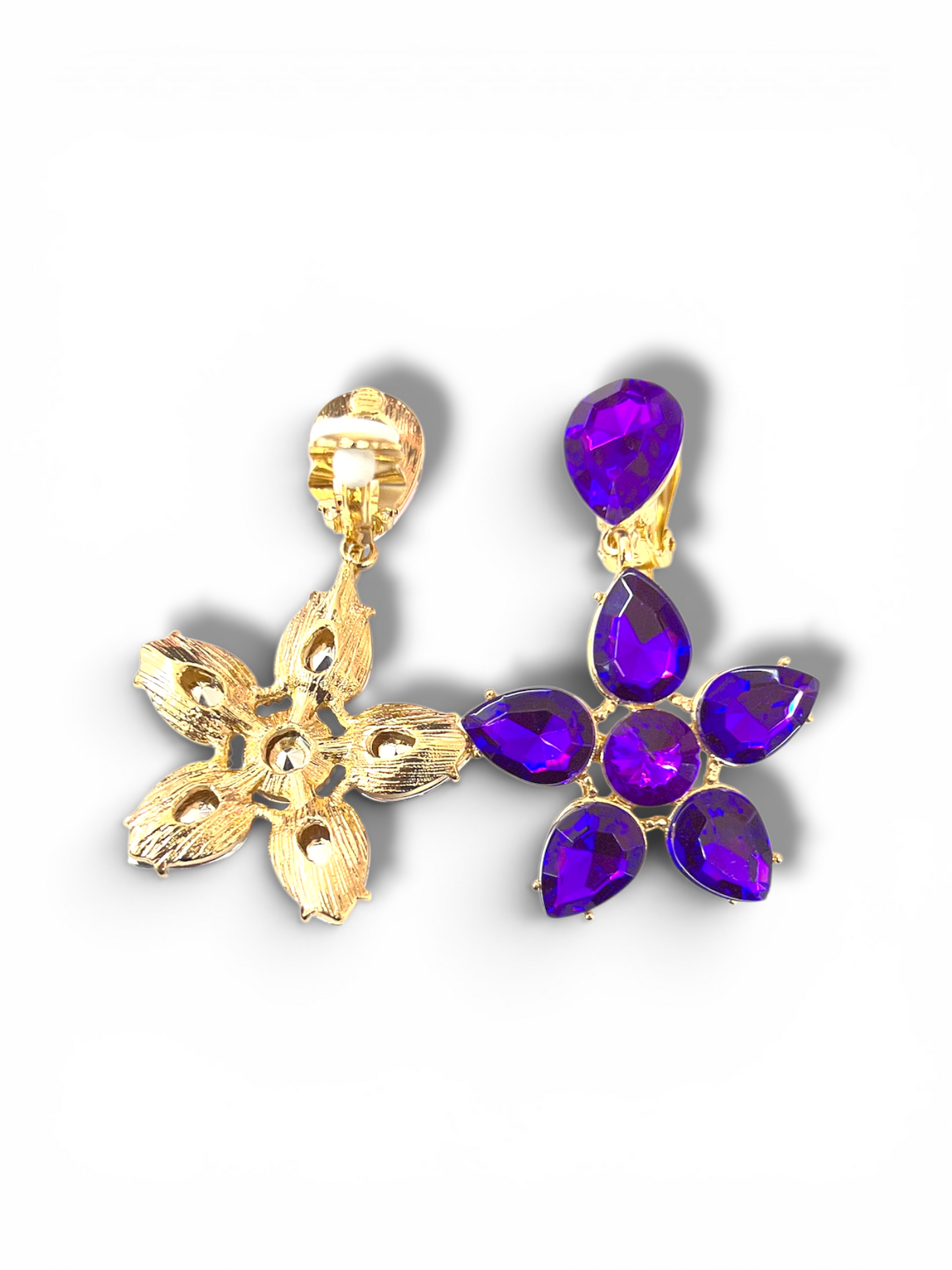 Purple flowe clip ons