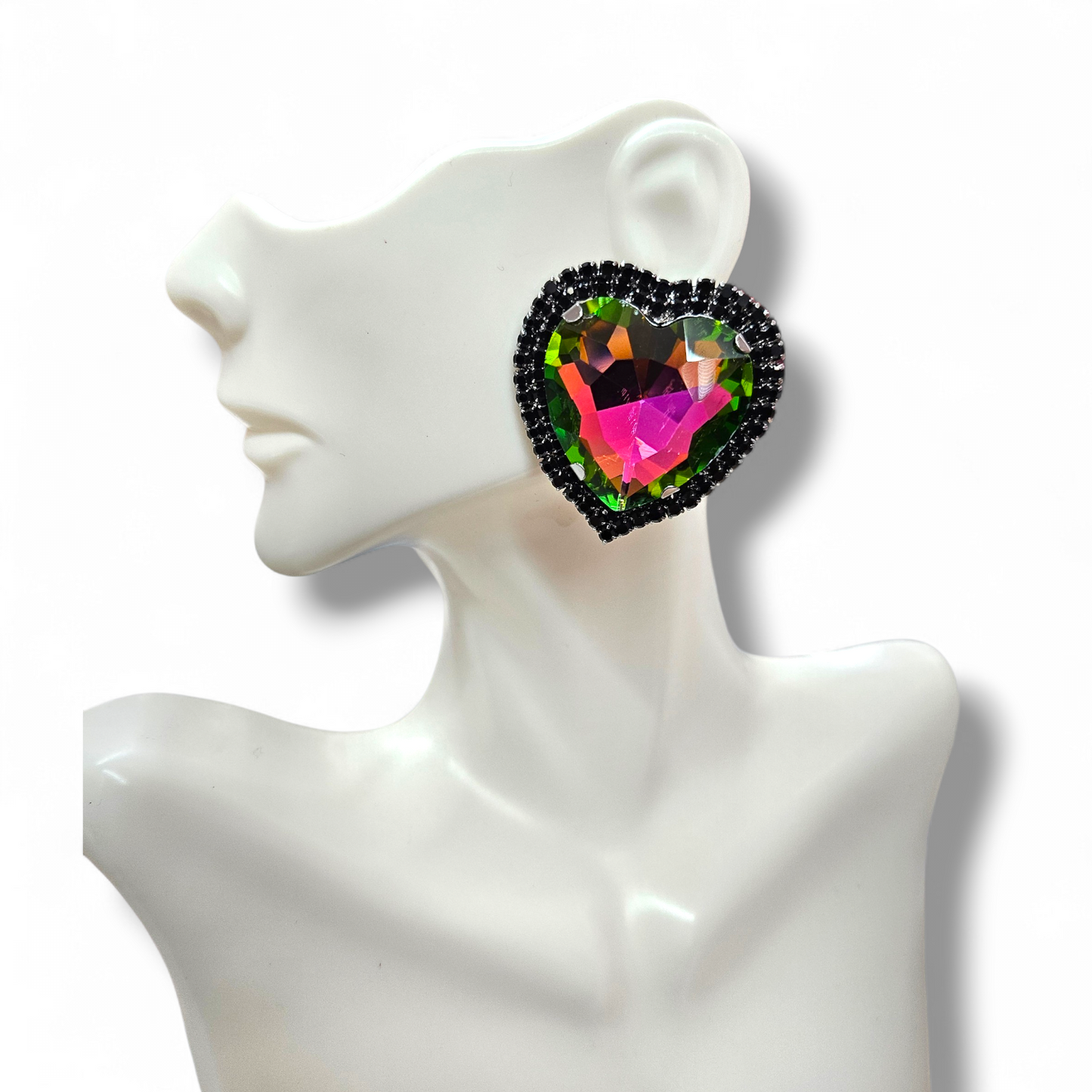 Post oil spill heart shape earrings