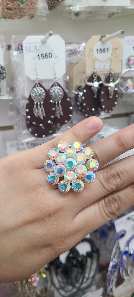 Ab rhinestone ring