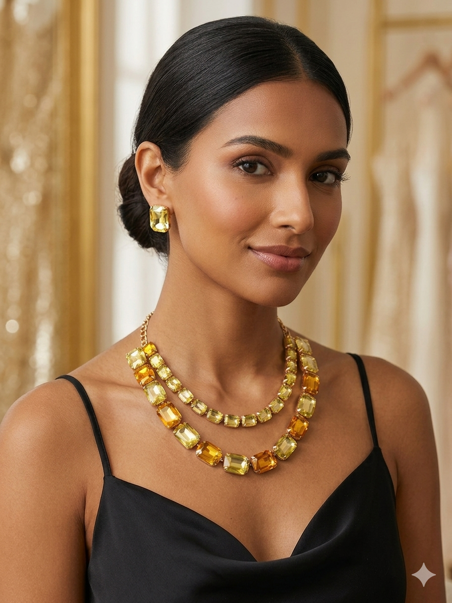 Double lined yellow necklace