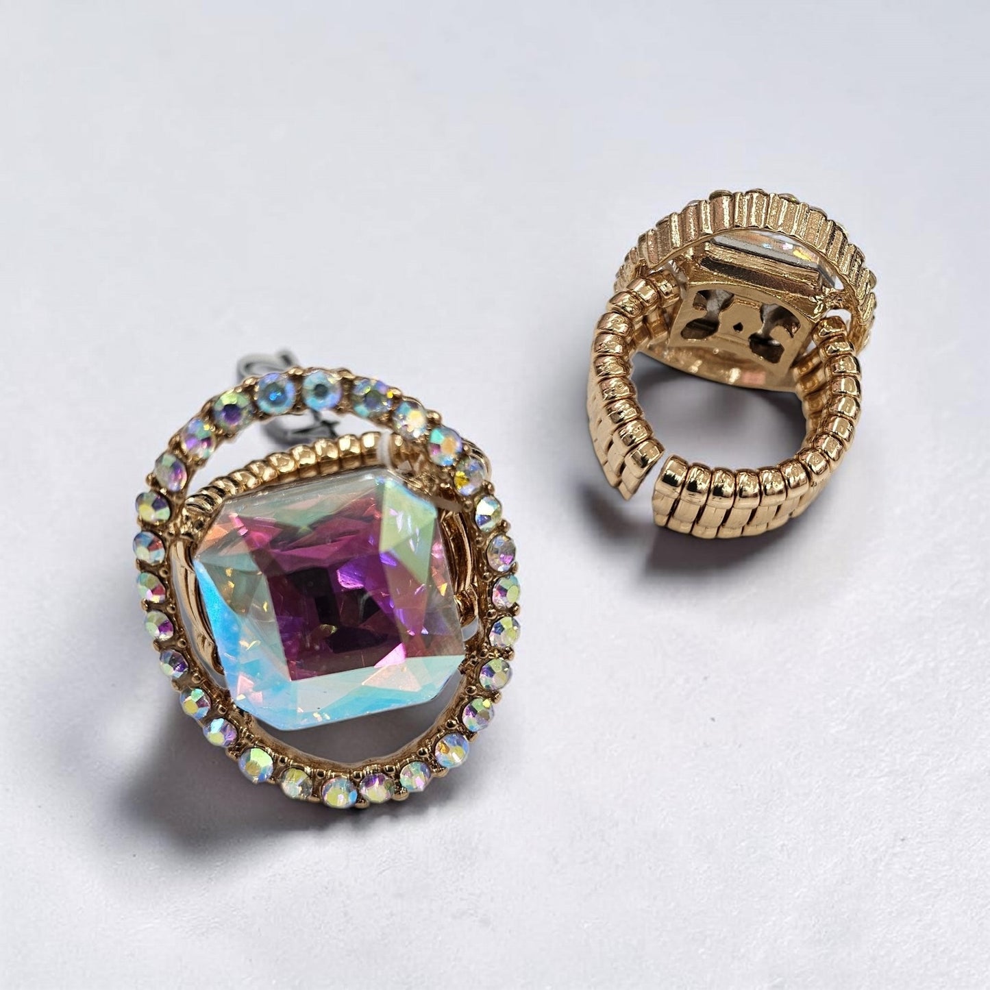 Gold AB square cut out Ring