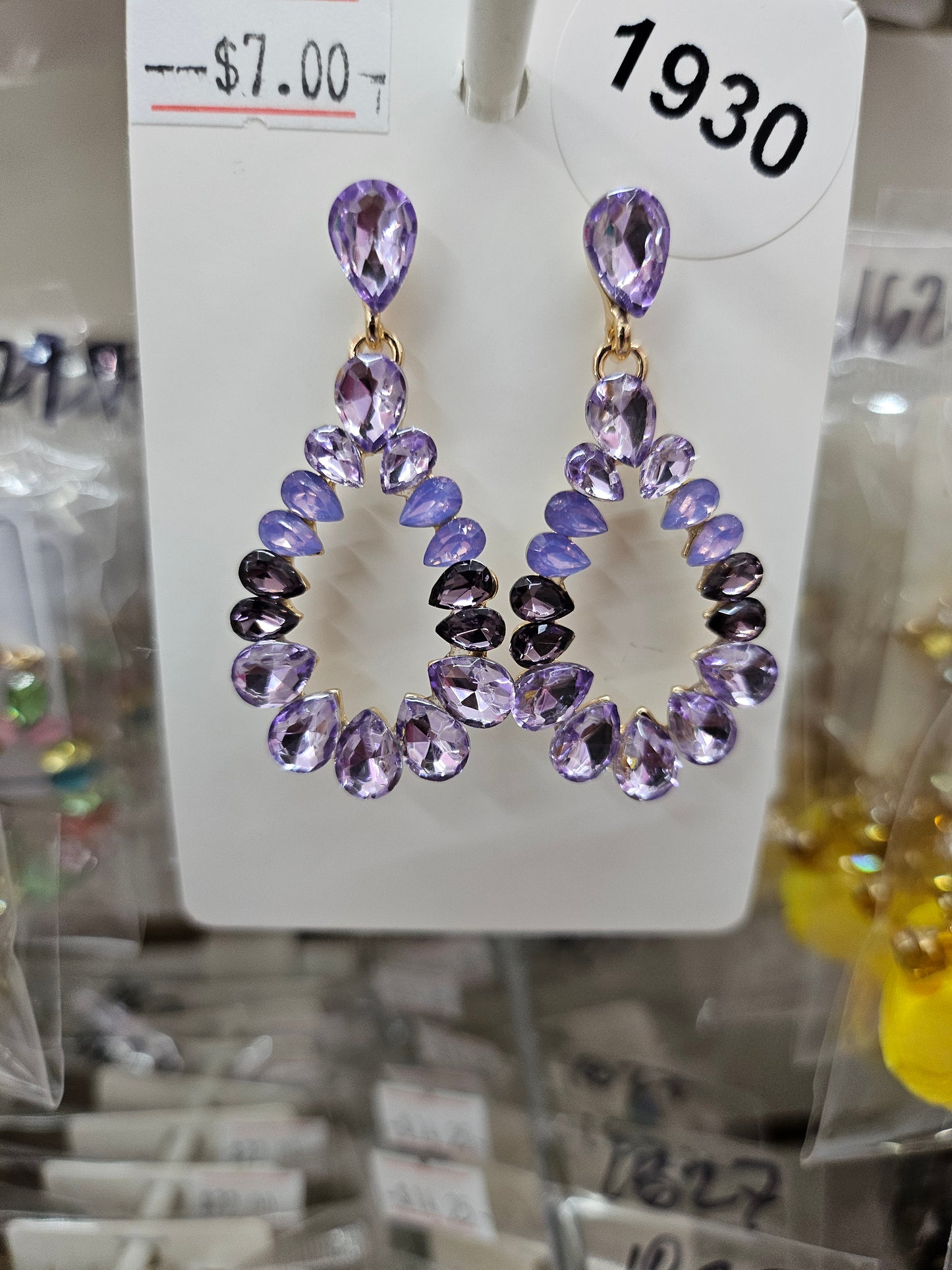 Purple teardrop earrings
