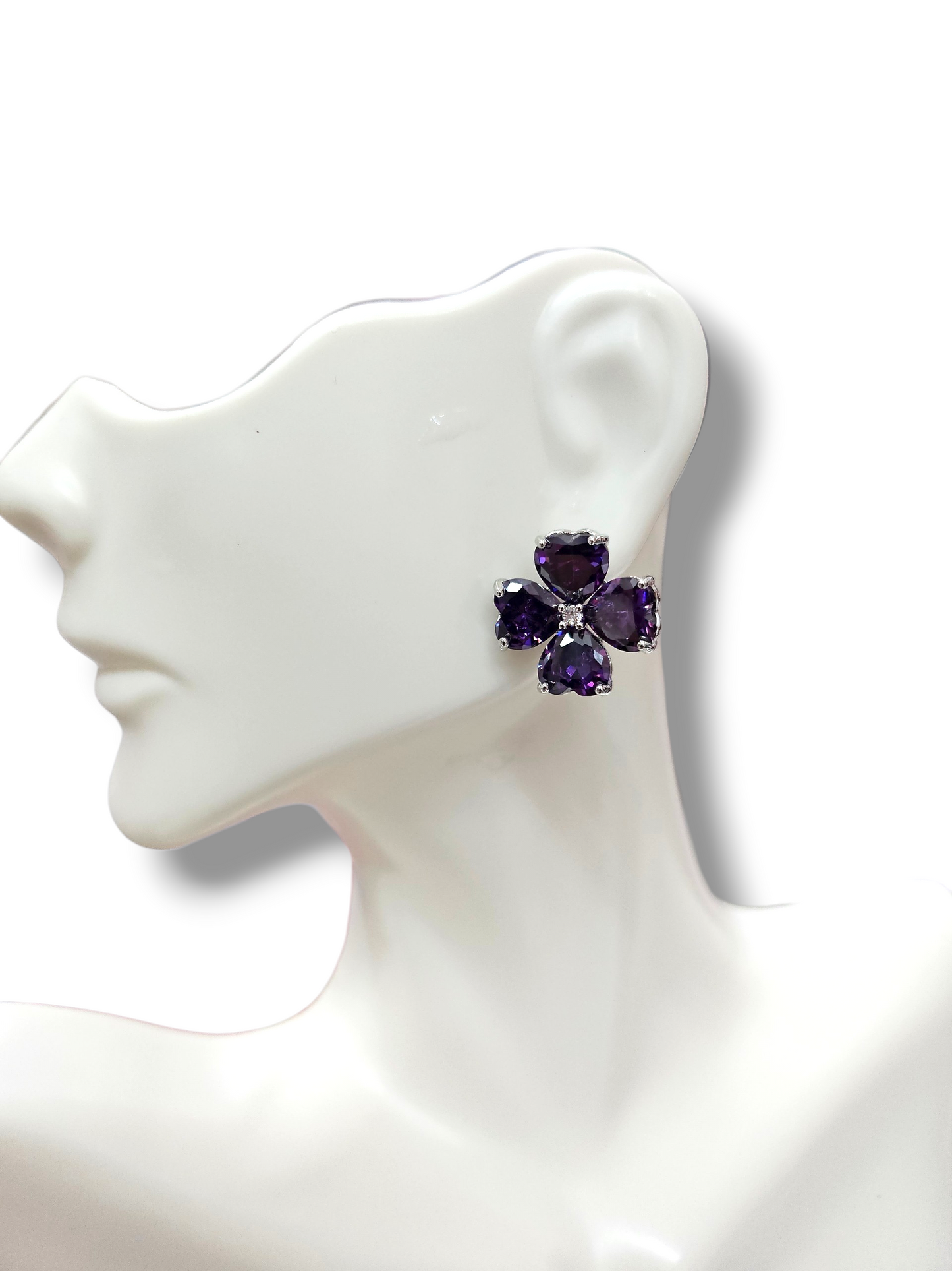 Purple clover studs