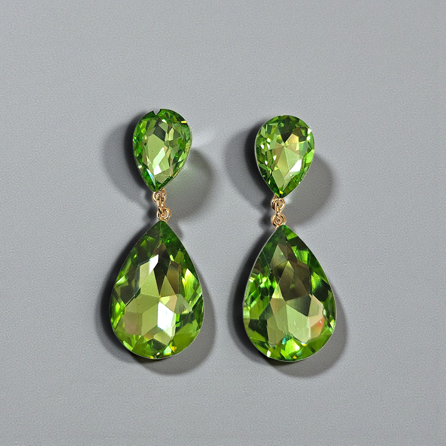 Post Green drop earrings