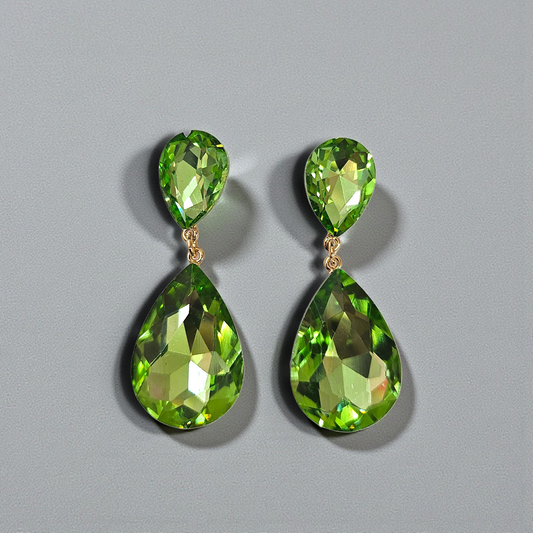 Post Green drop earrings