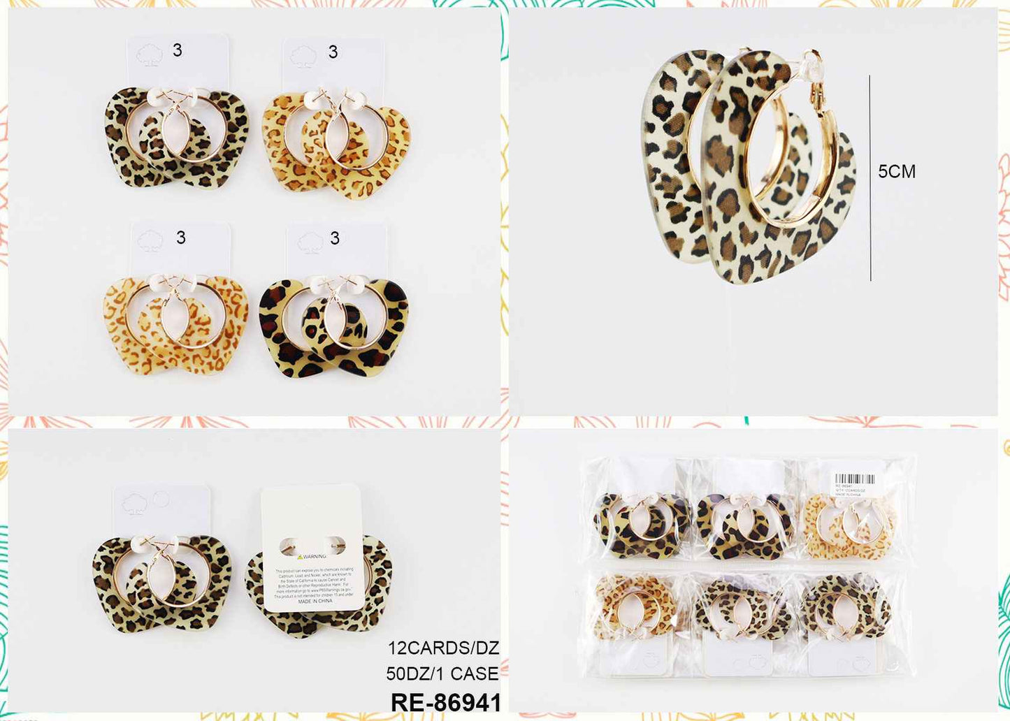 Animal Print Hoop Dozen Pack