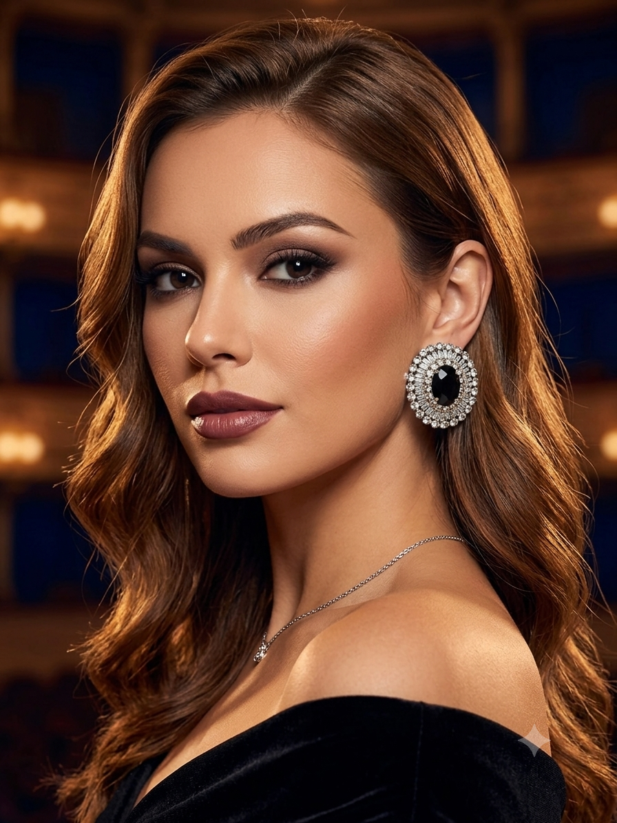 Black cubic zirconia earrings