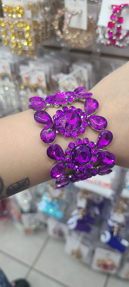 Purple stretchy statement bracelet