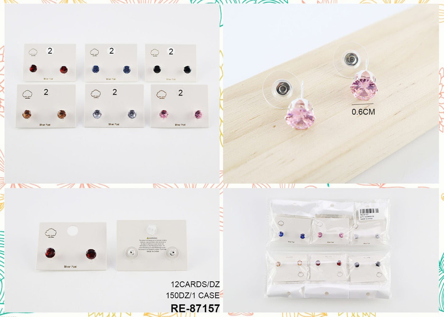 Dozen Pack Earring Studs