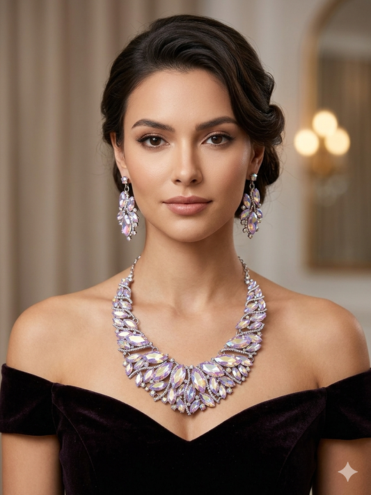 Ab pink statement necklace