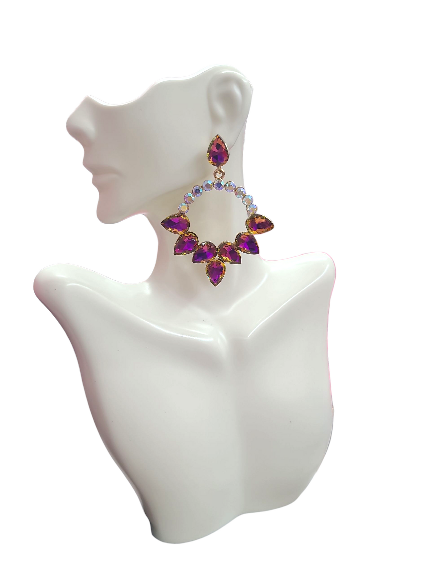 Tear Drop hot pink earrings