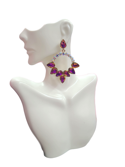 Tear Drop hot pink earrings