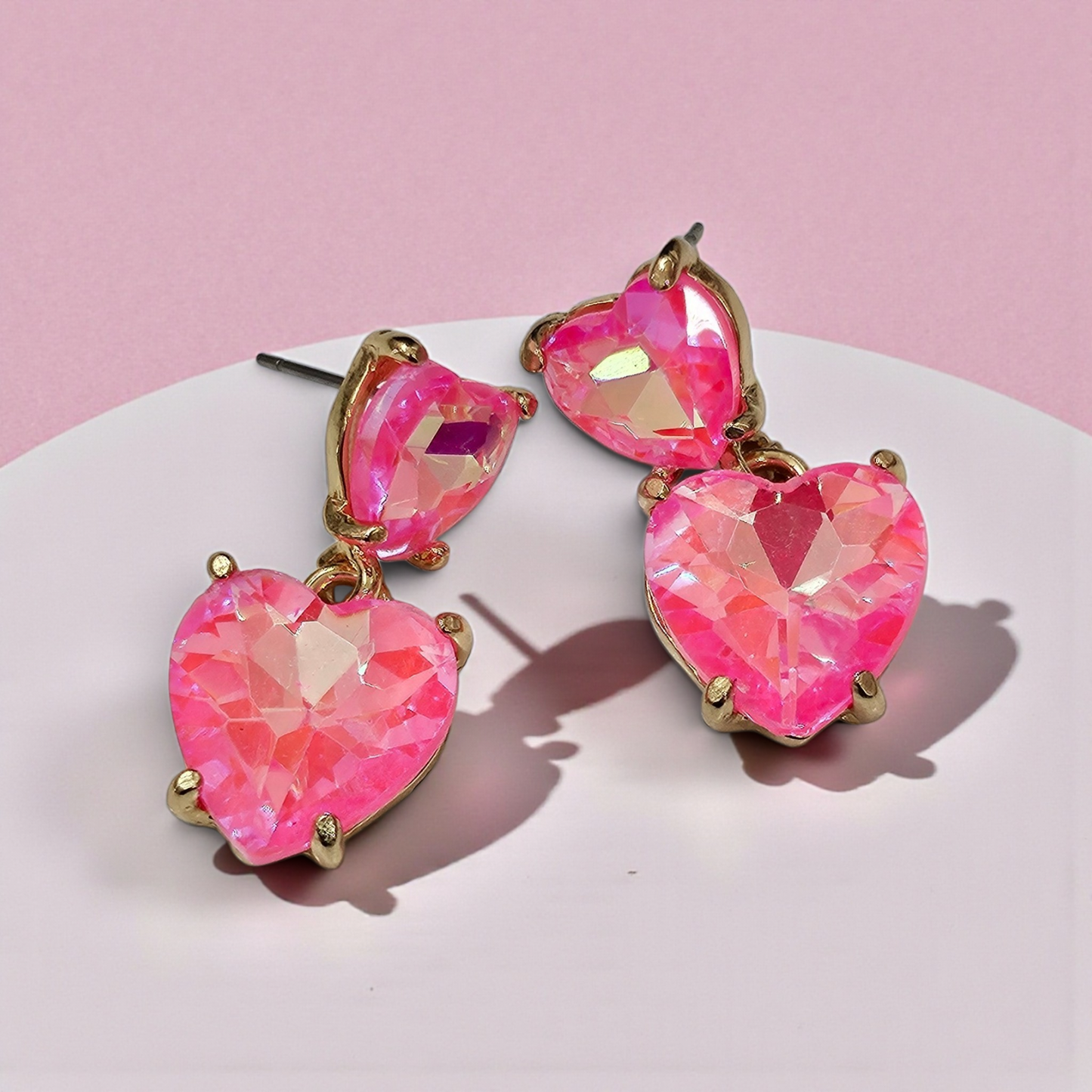 Neon Pink Opal earrings