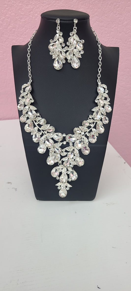 Silver Drip Statement Necklace